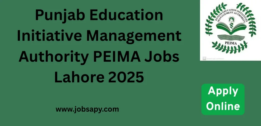 Punjab Education Initiative Management Authority PEIMA Jobs Lahore 2025